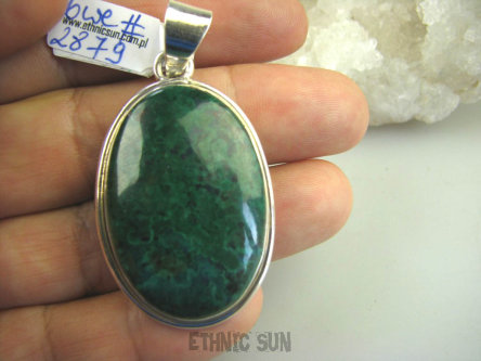 bwe2879 DUŻY 19 g ! CUD NATURY WISIOR CHRYZOKOLA - wzmacnia intuicję Srebro 925 #