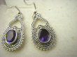 bkee1070 Egzotyczne Długie Lekkie Ażurowe Kolczyki Fioletowy Ametyst - kamień mądrości Srebro 925 - 9