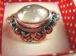 bpe6550 Biżuteria Orientalna !!!! Egzotyczny Pierścień KWARC Różowy Kamień mocnego SERCA r.19 Srebro 925 # - 3