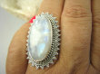 bpe7838 PIĘKNA PANI - Duży Pierścień Wielobarwny Kamień Księżycowy r.17 egzotyczne Srebro 925 # - 6