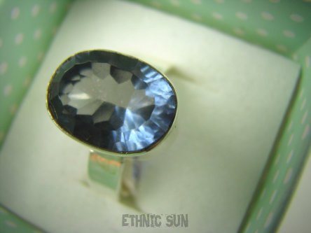 bpee3864 UNIKAT CACKO Delikatny Pierścień z nocnym Mystic Topazem (NIGHT) w lśniącej oprawie Mystic Topaz NIGHT r.19 SREBRO 925 #