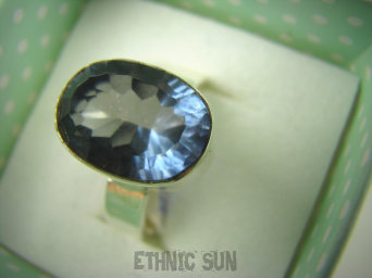 bpee3864 UNIKAT CACKO Delikatny Pierścień z nocnym Mystic Topazem (NIGHT) w lśniącej oprawie Mystic Topaz NIGHT r.19 SREBRO 925 #