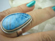 bpe5832 PRZEŚLICZNA Turkusowo Błękitna Piękność !!! NIEZWYKŁY Egzotyczny Pierścień naturalny niebieski AZURYT r.18 Srebro 925 # - 4