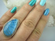 bpe5832 PRZEŚLICZNA Turkusowo Błękitna Piękność !!! NIEZWYKŁY Egzotyczny Pierścień naturalny niebieski AZURYT r.18 Srebro 925 # - 5