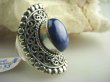 bpe4039 Piękny DUZY Pierścień z królewskim Lapis Lazuli - strażnik prawdy i mądrości r.14/ r.15  Srebro 925 # - 5