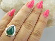 bpe9346 Przepiękny Delikatny Pierścień Pierścionek Zielony ONYKS - regeneruje SERCE, EGZEMY, PAMIĘĆ r.20/ r.21 Srebro 925 - 4