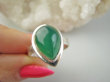 bpe9346 Przepiękny Delikatny Pierścień Pierścionek Zielony ONYKS - regeneruje SERCE, EGZEMY, PAMIĘĆ r.20/ r.21 Srebro 925 - 7