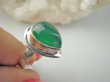bpe9346 Przepiękny Delikatny Pierścień Pierścionek Zielony ONYKS - regeneruje SERCE, EGZEMY, PAMIĘĆ r.20/ r.21 Srebro 925 - 8