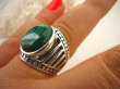 bpe2925 Drabinka do nieba !!!  PIERŚCIEŃ zielony Malachit - pobudza kreatywność r.17 Ażurowa Obrączka Srebro 925 # - 4
