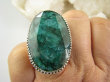 bpee4226 WIELKI I PIĘKNY 22 G SZMARAGDOWY KLEJNOT !!!! Kunsztowny Regulowany Pierścień Pierścionek Szmaragd Indyjski, Szmaragdy r.17, r.19, r.20, r.21 Srebro 925 # - 9