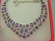bn1587 Komplet biżuterii naszyjnik i kolczyki 81 gramów Przepiękna Duża Kolia Regulowany Naszyjnik Fioletowy Ametyst Srebro 925 # - 10