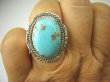 bpe8333 Śliczny OKAZ Pierścień Pierścionek naturalny niebieski TURKUS ARIZONA Turkusy r.16 Srebro 925 # - 5