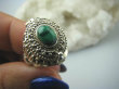 bpe5884 Bogato Zdobiony Piękny Sekretnik UNIKAT !!! Otwierany Pierścień na zdjęcia lub marzenia Zielony Malachit r.16/ r.17 Srebro 925 # - 8