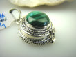 bwe3344 Piękny Delikatny Sekretnik Na Zdjęcia FOTO lub Marzenia otwierany Wisior Zielony MALACHIT Srebro 925 # - 6