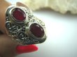 bpee2825 ORIENTALNY Delikatny Elegancki Pierścień Rubin Indyjski - kamień Miłości Rubiny r.15 Srebro 925 # - 8