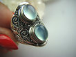 bpe5054  Mały rozmiar ! Egzotyczny Pierścień Błękitno - Niebieski CHALCEDON (TARCZYCA) czakra gardła r.11/ r.12 Srebro 925 # - 2