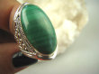 bpe6331 Duży Pierścień MALACHIT - pobudza kreatywność r.16/ r.17 ażurowa obrączka Srebro 925 #  - 8