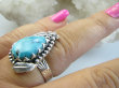 bpe9250 Bajecznie piekny kolor turkusu Biżuteria Egzotyczna piękny PIERŚCIEŃ Pierścionek z naturalnym Turkusem Turkus - opiekun ciała i duszy Turkusy r.17 Srebro 925 # - 8