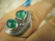 bpe6884 Biżuteria Orientalna - Delikatny OKAZ Pierścień Zielony Onyks - regeneruje SERCE, EGZEMY, PAMIĘĆ r.16 Srebro 925 # - 3
