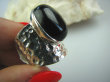 bpe5050 Egzotyczny Pierścień szeroka obrączka Onyks - regeneruje SERCE, EGZEMY, PAMIĘĆ r.11 Mały Rozmiar Srebro 925 # - 4
