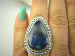 bpe8257 ALE PIĘKNY duży  Niezwykły Dotyk Natury Wielobarwny CUD NATURY 16g Okaz Pierścień naturalna CHRYZOKOLA I AZURYT r.16 Srebro 925 # - 3
