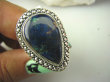 bpe8257 ALE PIĘKNY duży  Niezwykły Dotyk Natury Wielobarwny CUD NATURY 16g Okaz Pierścień naturalna CHRYZOKOLA I AZURYT r.16 Srebro 925 # - 7
