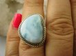bpe6429 Anielski Pierścień Rzadki Błękitny Larimar (kamień Anielski ) - stawy, serce lęki, otwiera czakrę gardła r.13 Srebro 925 # - 3