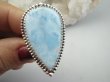 bpe9597 Bosko Piękny Długi 4.3 cm Skarb Pierścień Pierścionek Rzadki Larimar (kamień Anielski ) - stawy, serce lęki, otwiera czakrę gardła r.21 Srebro 925 # - 3