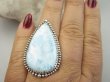 bpe9597 Bosko Piękny Długi 4.3 cm Skarb Pierścień Pierścionek Rzadki Larimar (kamień Anielski ) - stawy, serce lęki, otwiera czakrę gardła r.21 Srebro 925 # - 6