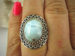 bpe6422 Egzotyczny Pierścień Rzadki Błękitny Larimar (kamień Anielski ) - stawy, serce lęki, otwiera czakrę gardła r.16 Srebro 925 # - 2