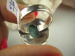 bpe6422 Egzotyczny Pierścień Rzadki Błękitny Larimar (kamień Anielski ) - stawy, serce lęki, otwiera czakrę gardła r.16 Srebro 925 # - 8