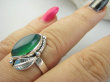 bpe9396 Delikatna piękność śliczny Pierścień Pierścionek zielony Onyks r.17 Srebro 925 - 7