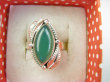 bpe9396 Delikatna piękność śliczny Pierścień Pierścionek zielony Onyks r.17 Srebro 925 - 3