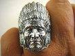 bpe4364 APACZ INDIANIN jak żywy 19 g! - SYMBOL WIEDZY I MĄDROŚCI !!! Niezwykły DUŻY 3,5cm Pierścień INDIANIN Cały ze Srebra r .21/ r.22  Srebro 925 - 6