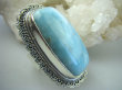 bpe5636 WIELKI 5 cm, 35 gramów Niebiański Pierścień RZADKI Anielski kamień LARIMAR - stawy, serce lęki , otwiera czakrę gardła r.19/ r.20 Srebro 925 # - 7