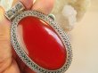 bwe3710 Niesamowity 7,3 cm GIGANT 33 gramy !!! Duży Wisior Zawieszka CZERWONY ONYKS - regeneruje SERCE, EGZEMY, PAMIĘĆ Srebro 925 # - 3