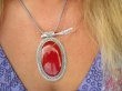 bwe3710 Niesamowity 7,3 cm GIGANT 33 gramy !!! Duży Wisior Zawieszka CZERWONY ONYKS - regeneruje SERCE, EGZEMY, PAMIĘĆ Srebro 925 # - 5
