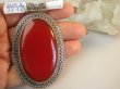 bwe3710 Niesamowity 7,3 cm GIGANT 33 gramy !!! Duży Wisior Zawieszka CZERWONY ONYKS - regeneruje SERCE, EGZEMY, PAMIĘĆ Srebro 925 # - 8