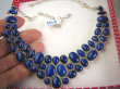 bn1544 Ale Cudo Piękny KOMPLET !Prawdziwa KRÓLOWA EGIPTU  Elegancka DUŻA waga aż 88g !! Kolia i Kolczyki Regulowany Naszyjnik z Królewskimi Lapis Lazuli Srebro 925 # - 9