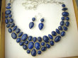 bn1544 Ale Cudo Piękny KOMPLET !Prawdziwa KRÓLOWA EGIPTU  Elegancka DUŻA waga aż 88g !! Kolia i Kolczyki Regulowany Naszyjnik z Królewskimi Lapis Lazuli Srebro 925 # - 3
