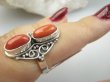 bpe9655 Rzadkość Magnetyzujący Talizman przyciąga Szczęscie i Sukces!!!! Egzotyczny Pierścień Pierścionek Wysadzany naturalnymi Koralami r.16 Koral Srebro 925 # - 3