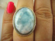 bpe6414 Egzotyczny Pierścień Rzadki Błękitny Larimar (kamień Anielski ) - stawy, serce lęki, otwiera czakrę gardła r.15/ r.16 Srebro 925 # - 2