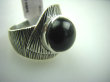bpe5033 Tak inny śliczny wzór -  Cudny Pierścień czarny Onyks - regeneruje SERCE, EGZEMY, PAMIĘĆ r.17  Srebro 925 # - 2