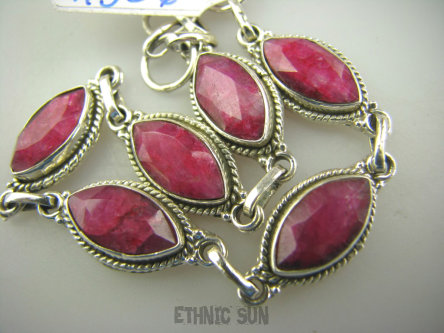 bb1956 BRANSOLETA MIŁOŚCI !!! Malinowa Rozkosz Bransoleta Bransoletka RUBIN INDYJSKI RUBINY Srebro 925 #
