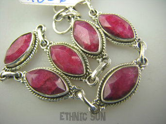 bb1956 BRANSOLETA MIŁOŚCI !!! Malinowa Rozkosz Bransoleta Bransoletka RUBIN INDYJSKI RUBINY Srebro 925 #