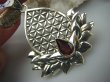 bwee1231 Duży 6,5 cm AZ 17 G KWIAT ŻYCIA i Kwiat Lotosu SILNY AMULET OCHRONNY !!!!  Wisior Granaty SREBRO 925 - 2