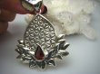 bwee1231 Duży 6,5 cm AZ 17 G KWIAT ŻYCIA i Kwiat Lotosu SILNY AMULET OCHRONNY !!!!  Wisior Granaty SREBRO 925 - 4