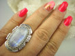 bpe7832 ŚLICZNY I DUŻY Niebiesko-Chabrowy z Tęczą Egzotyczny Pierścień Kamień Księżycowy r.17 orientalne Srebro 925 # - 4