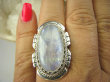 bpe7832 ŚLICZNY I DUŻY Niebiesko-Chabrowy z Tęczą Egzotyczny Pierścień Kamień Księżycowy r.17 orientalne Srebro 925 # - 5