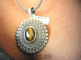 bwe3605 Dwa wisiory w 1 Niezwykły DWUSTRONNY WISIOR 18 gramów !!! Naturalny Tygrysie Oko i Chalcedon Cudo z każdej strony Srebro 925 #